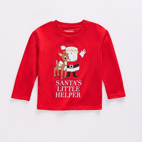 Toddler Boys Crew Neck Long Sleeve Regular Fit Graphic T-Shirt