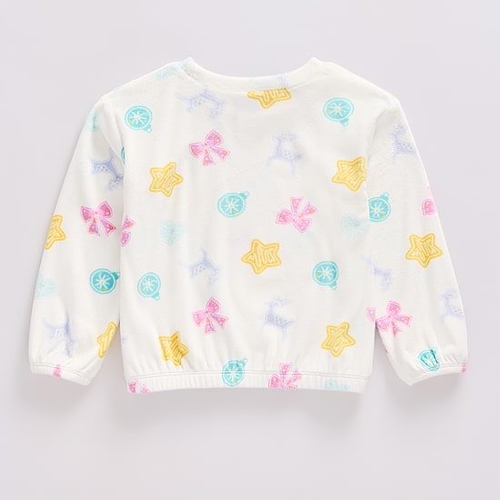 Okie Dokie Toddler & Little Girls Round Neck Long Sleeve Sweatshirt