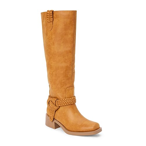 Coconuts By Matisse Womens Cheyenne Block Heel Riding Boots In White