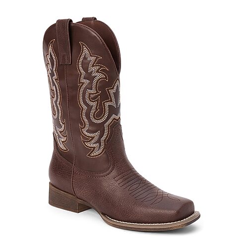 Coconuts By Matisse Womens Rowdy Block Heel Cowboy Boots In Brown