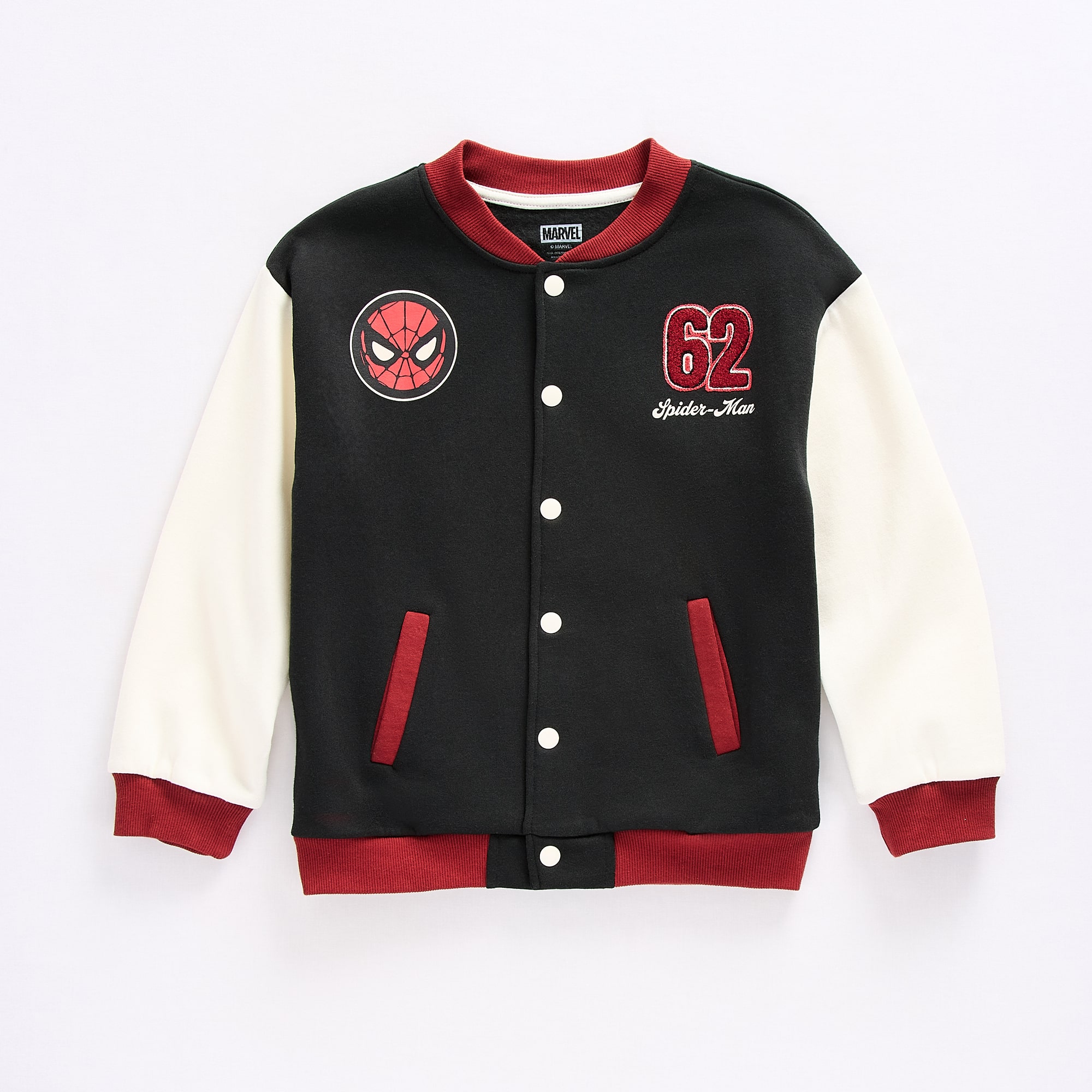 Disney Collection Boys Marvel Spiderman Fleece Bomber Jacket