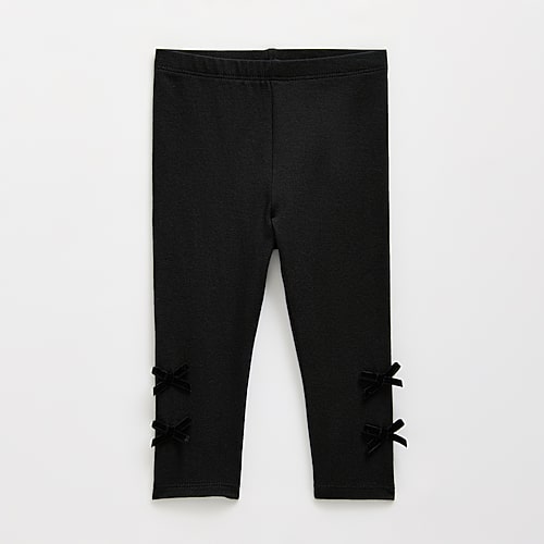 Okie Dokie Baby Girls Knit Skinny Full Length Leggings In Black