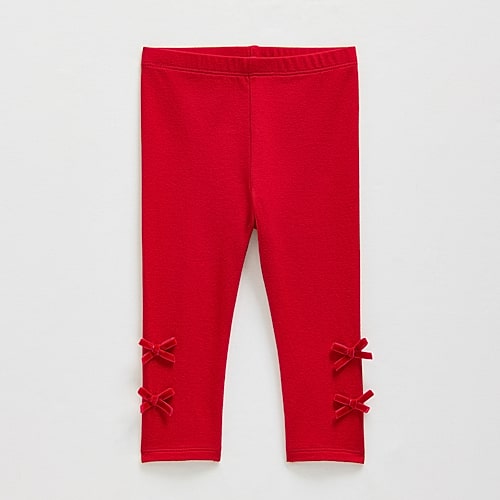 Okie Dokie Baby Girls Knit Skinny Full Length Leggings In Red