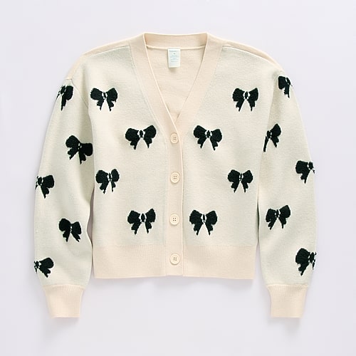 Thereabouts Little & Big Kid Girls Long Sleeve Button Cardigan In White