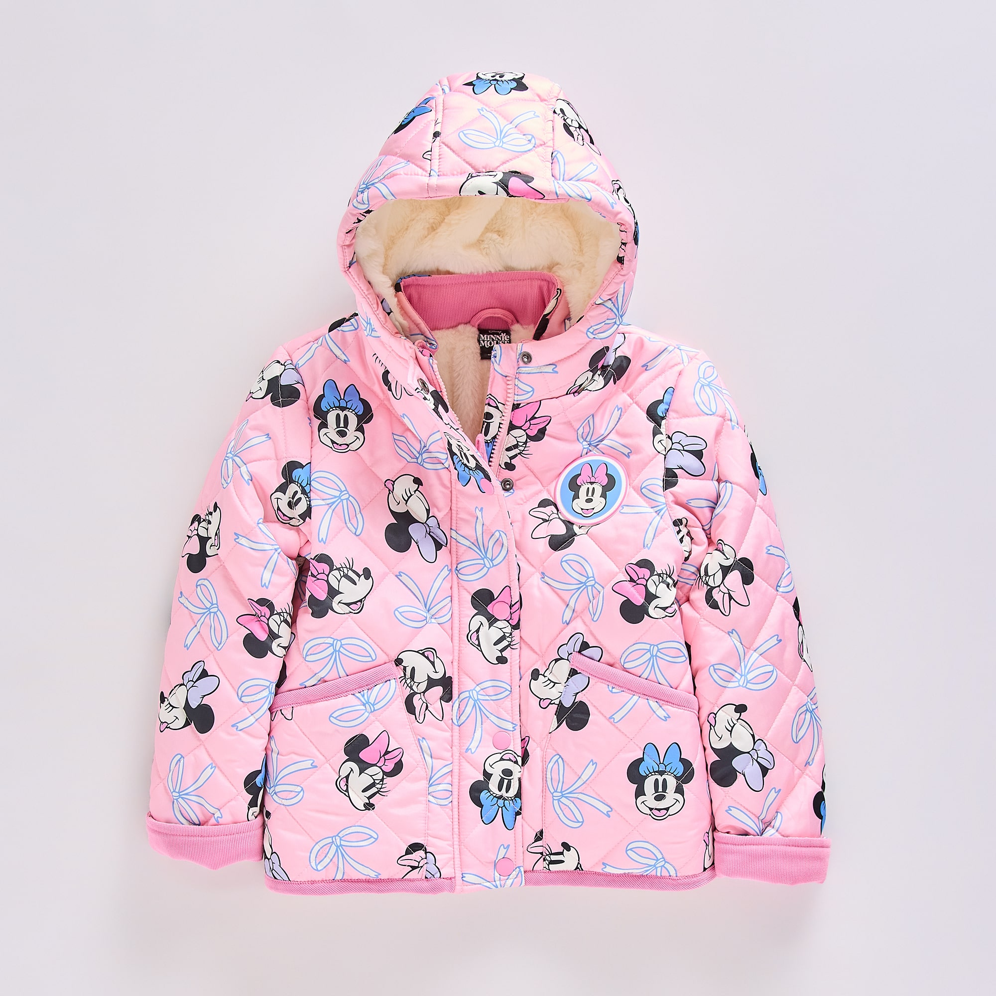 Disney Collection Little & Big Kid Girls Minnie Mouse Fleece Lined Heavyweight Quilted Jacket