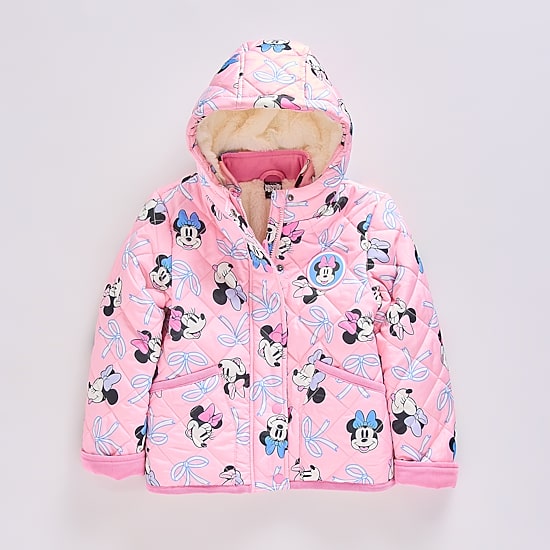 Disney Collection Little & Big Kid Girls Minnie Mouse Fleece Lined Heavyweight Quilted Jacket