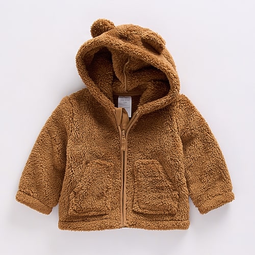 Okie Dokie Baby Boys Fleece Jacket In Brown