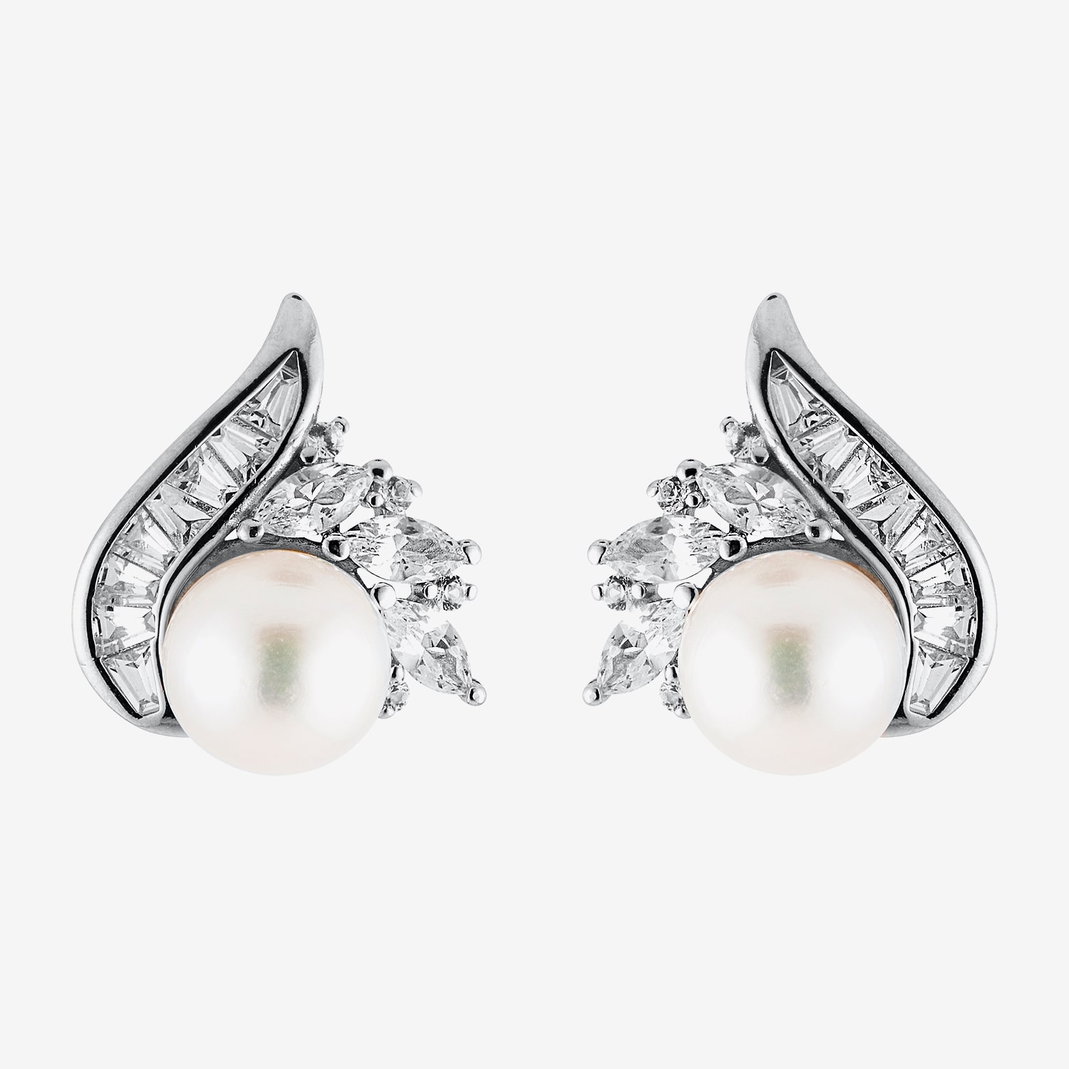 Limited Quantities! White Cultured Freshwater Pearl Sterling Silver 19mm Stud Earrings