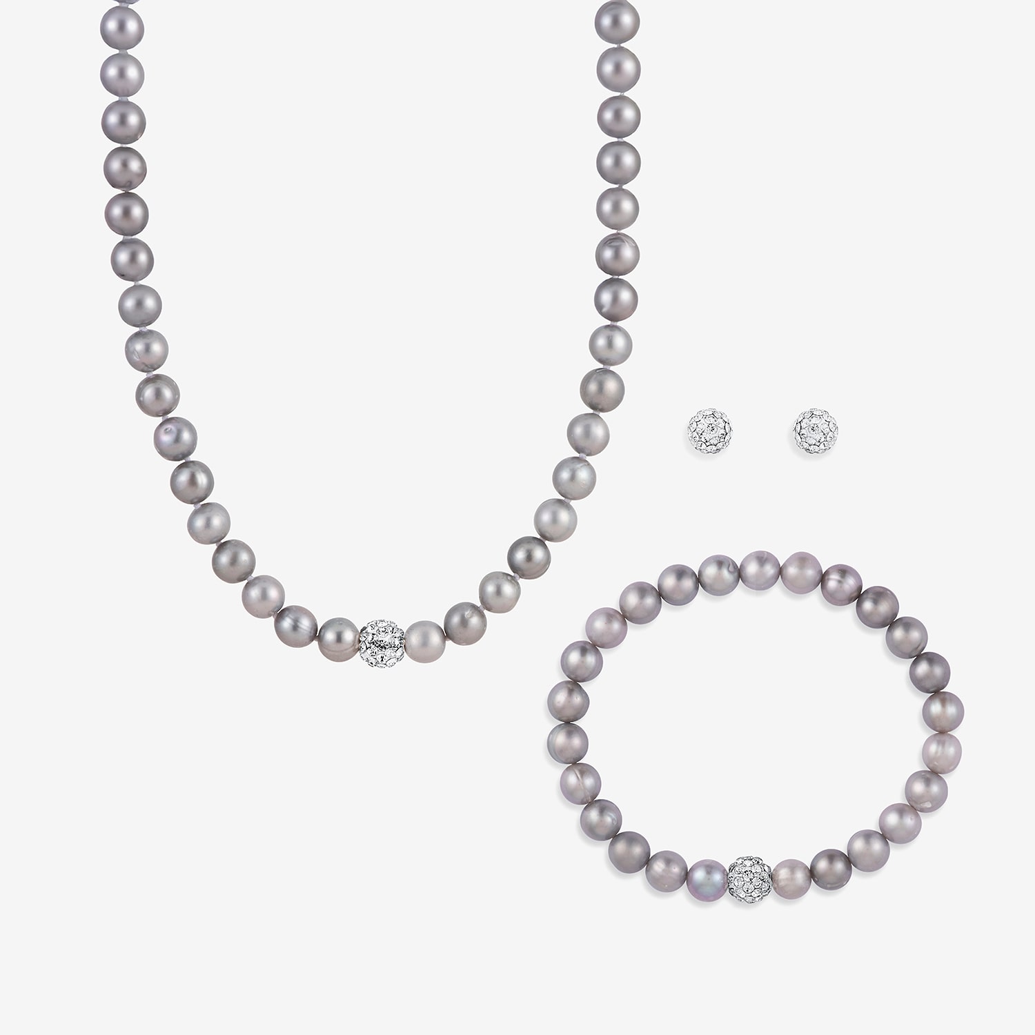 Limited Quantities! Womens Gray Cultured Freshwater Pearl Sterling Silver 3-pc. Jewelry Set