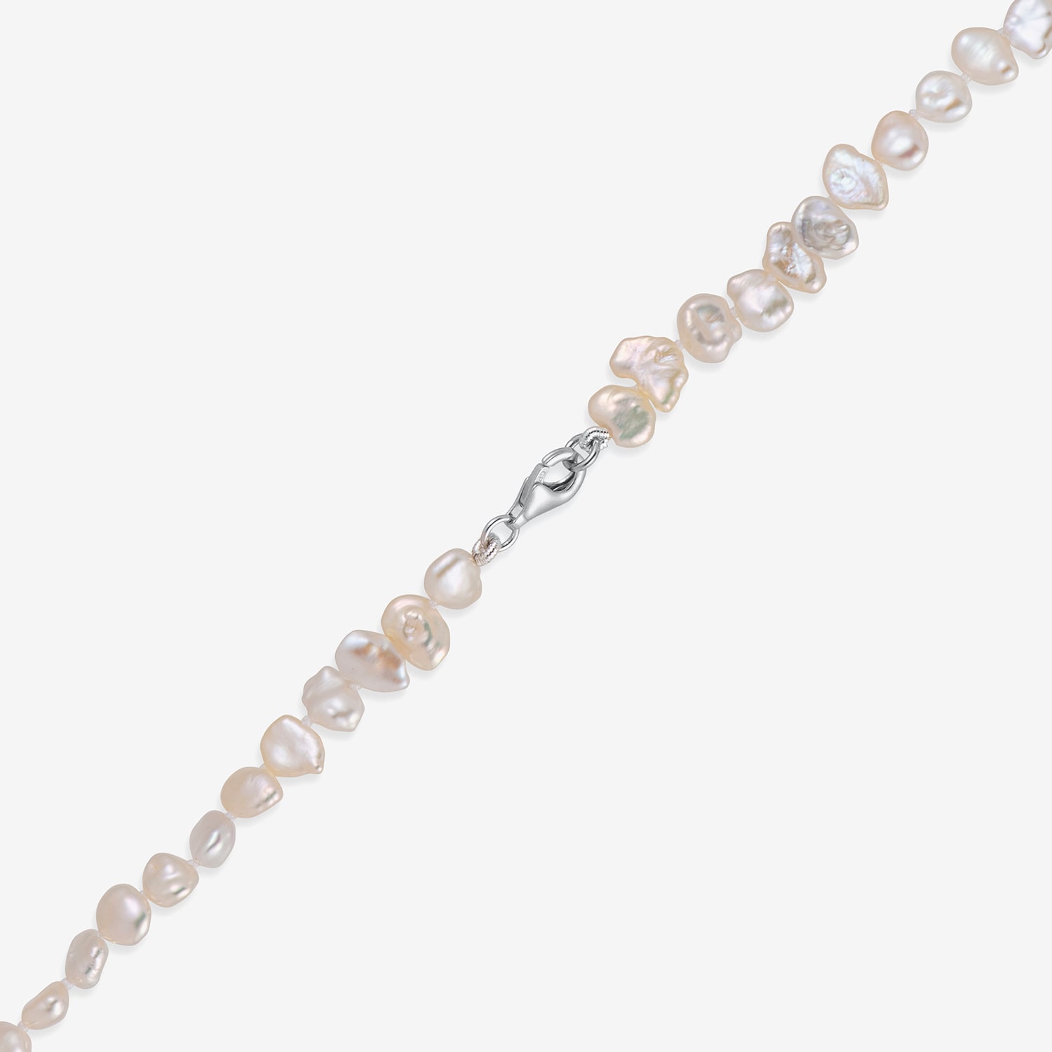 Limited Quantities! Womens White Sterling Silver Strand Necklace