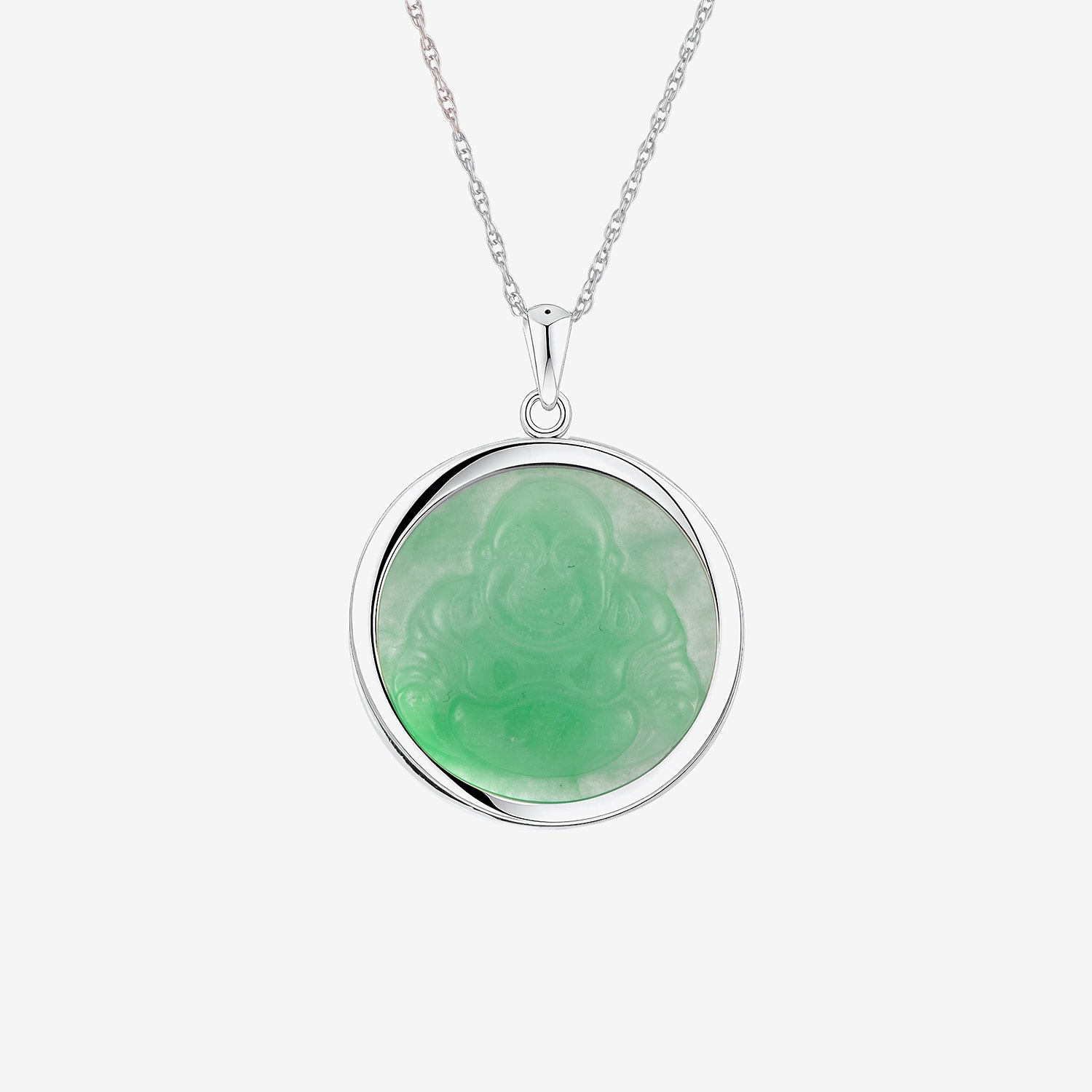 Limited Quantities! Womens Genuine Green Jade Sterling Silver Circle 18 Inch Pendant Necklace