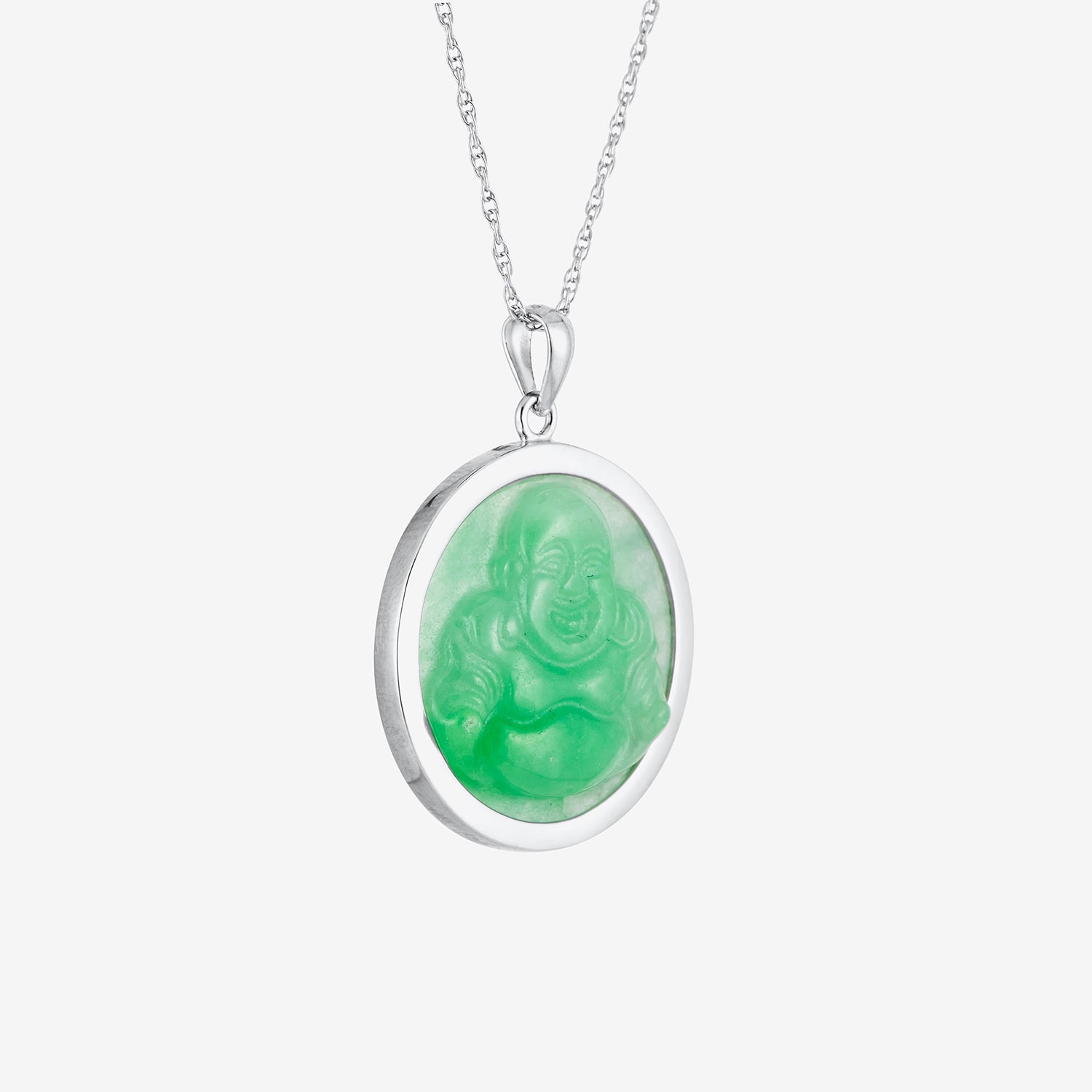 Limited Quantities! Womens Genuine Green Jade Sterling Silver Circle 18 Inch Pendant Necklace