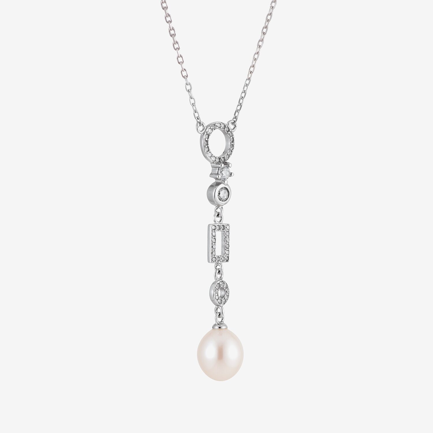 Limited Quantities! Womens White Sterling Silver 18 Inch Y Necklace