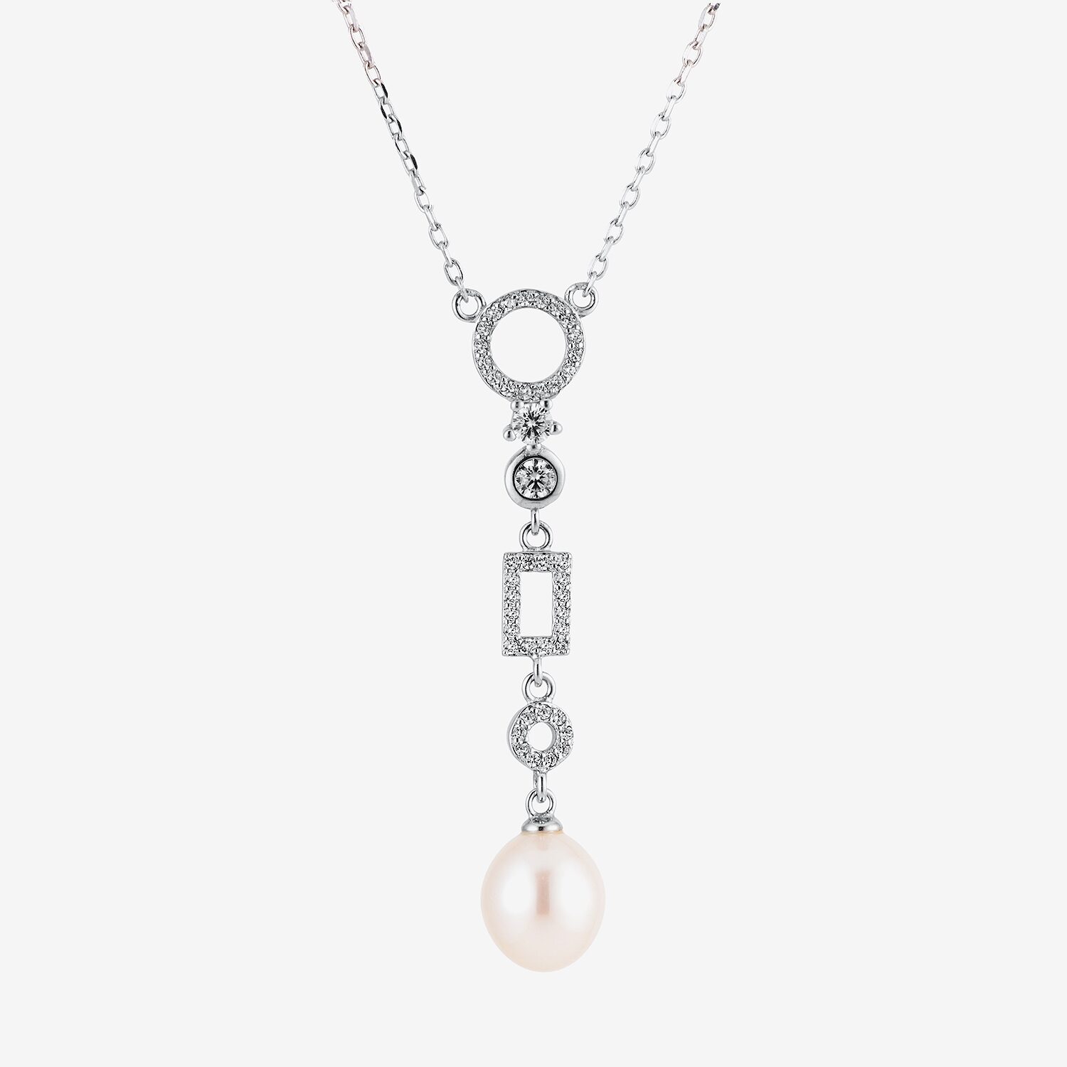 Limited Quantities! Womens White Sterling Silver 18 Inch Y Necklace