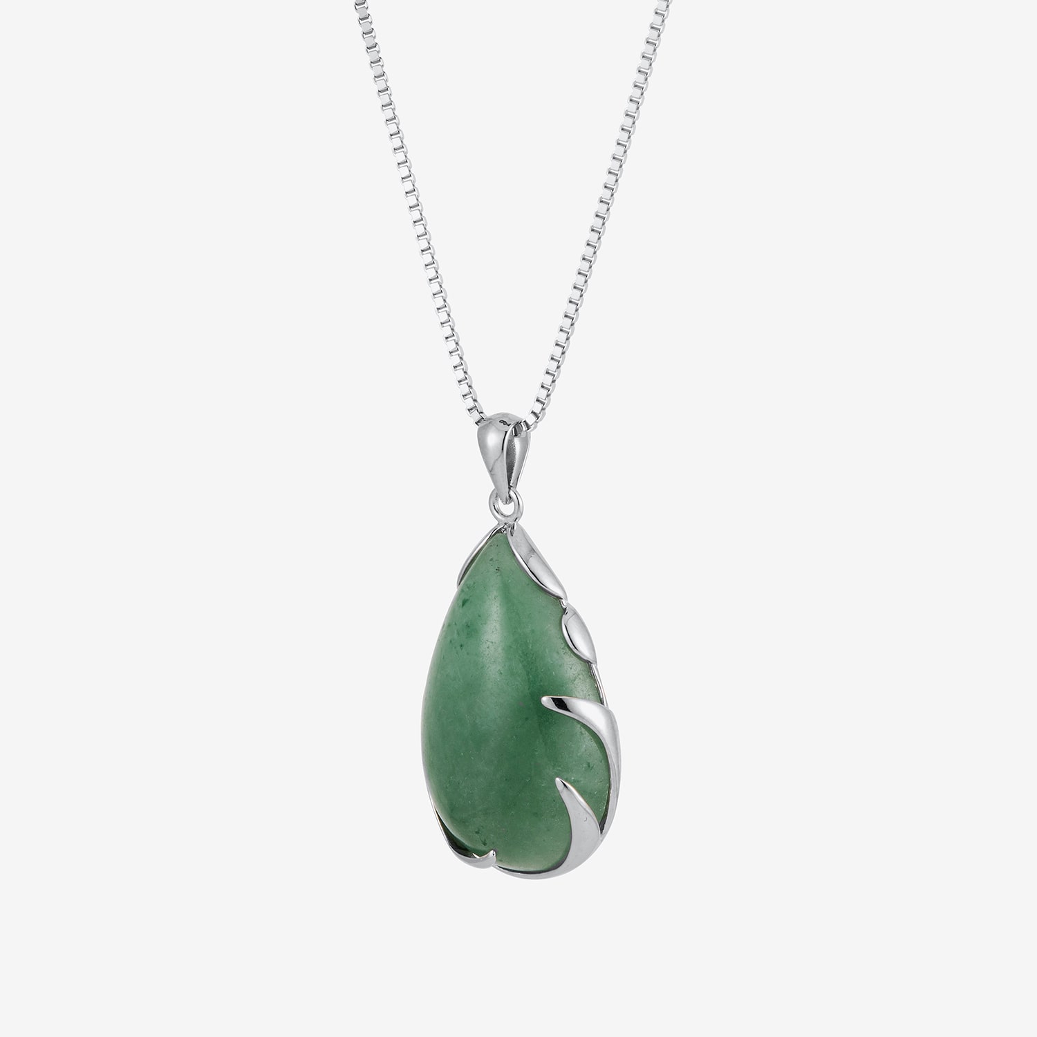 Limited Quantities! Womens Genuine Green Jade Sterling Silver 18 Inch Pendant Necklace