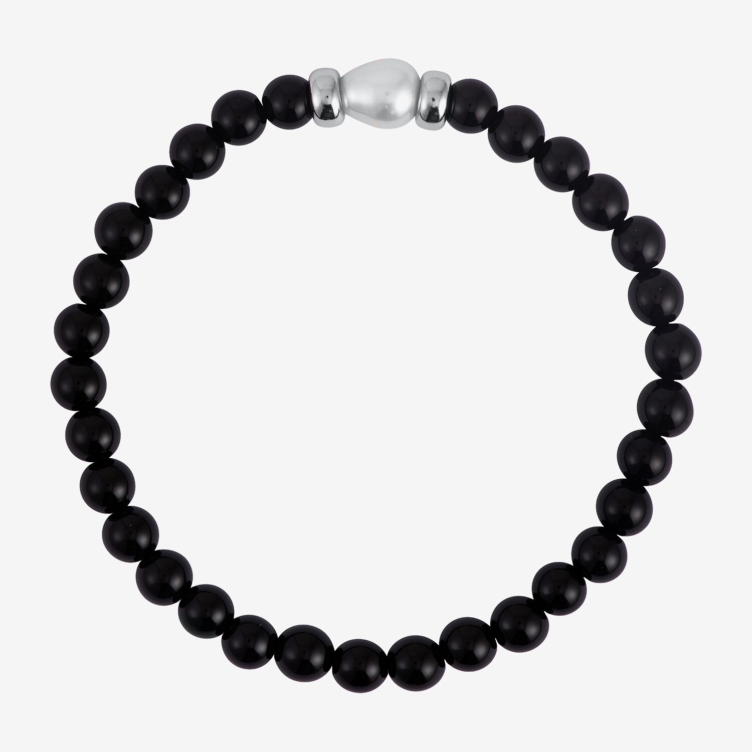 Limited Quantities! Womens Genuine Black Onyx Cultured Freshwater Pearl Sterling Silver Beaded Bracelet