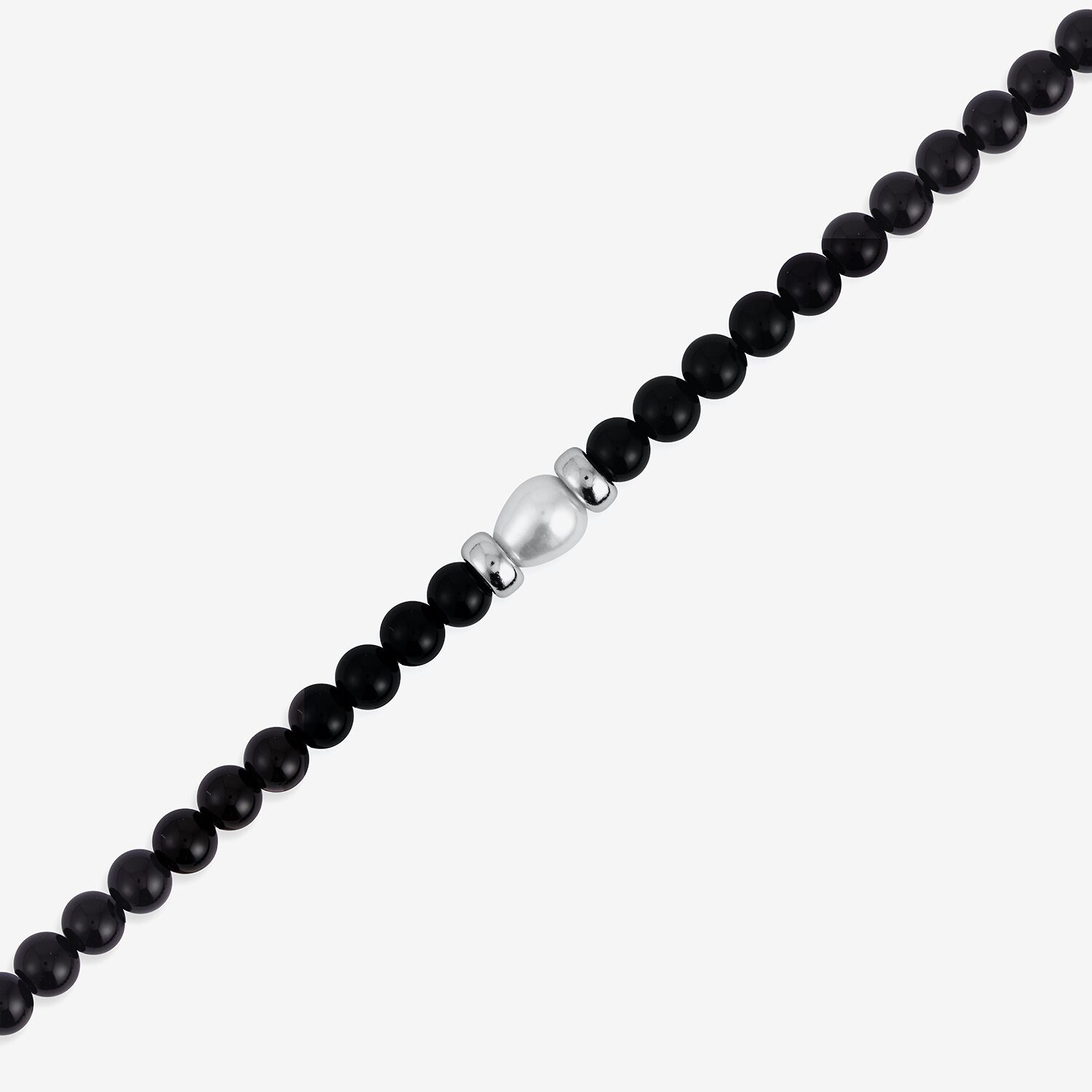Limited Quantities! Womens Genuine Black Onyx Cultured Freshwater Pearl Sterling Silver Beaded Bracelet