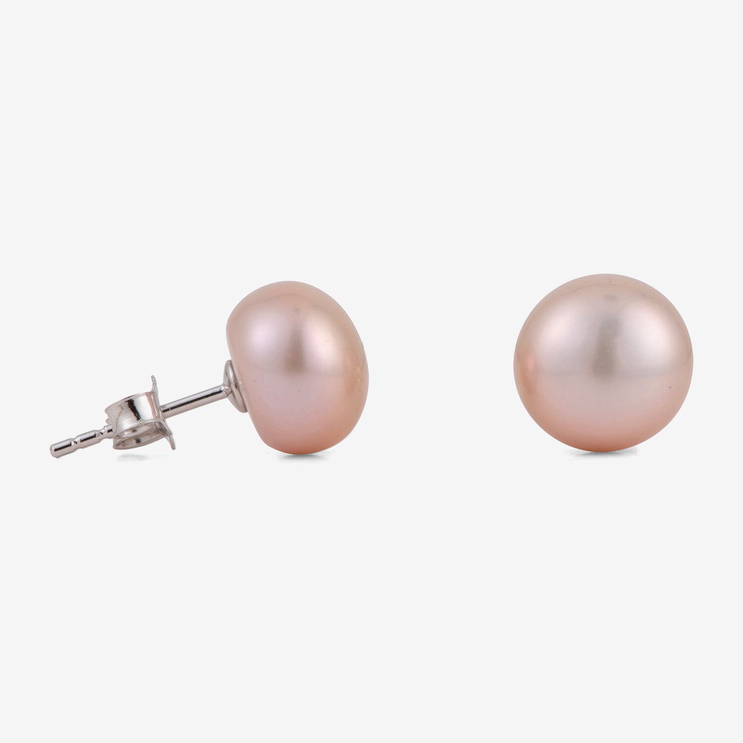 Limited Quantities! Pink Cultured Freshwater Pearl Sterling Silver 10mm Round Stud Earrings