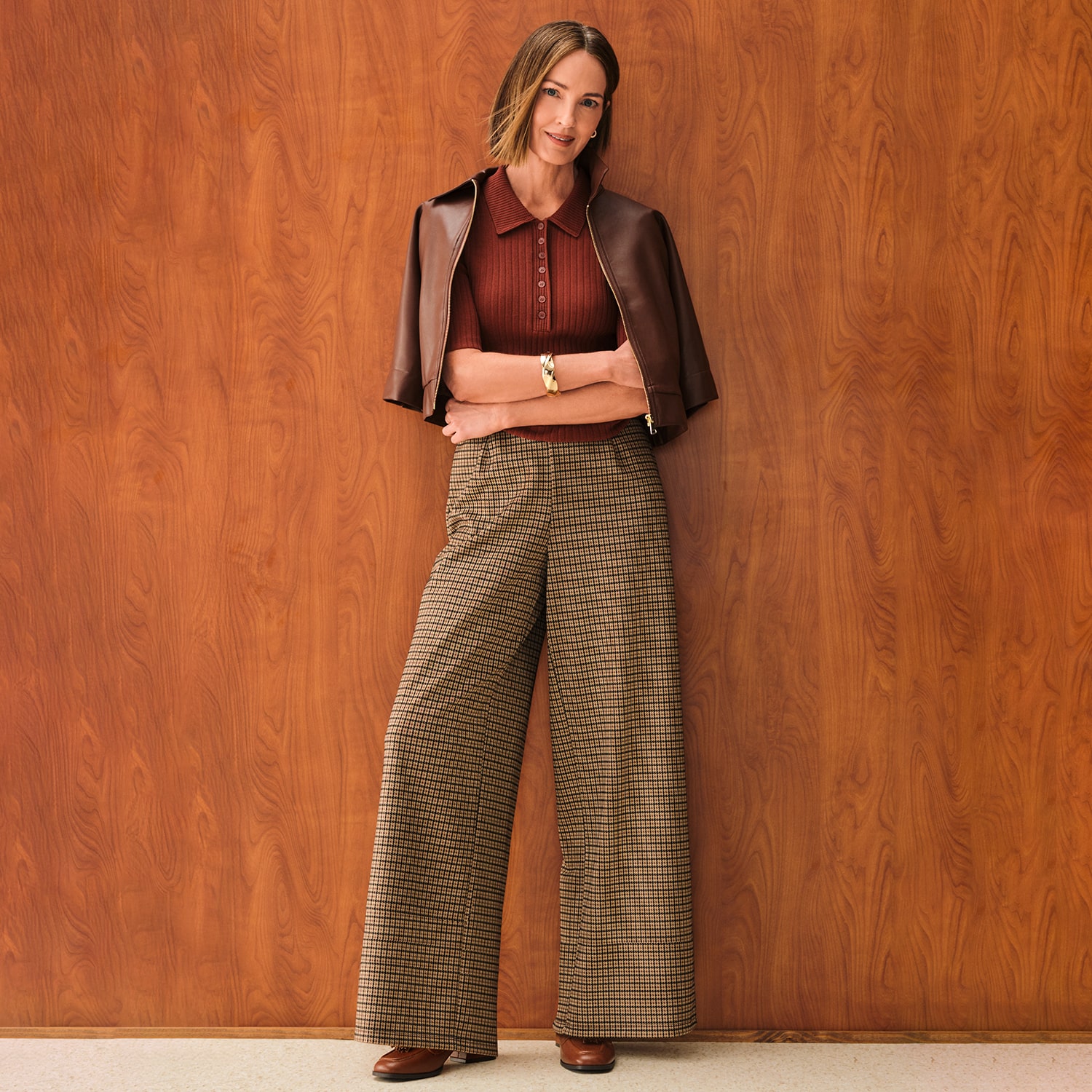 Liz Claiborne Womens Wide Leg High Rise Pull-On Pant