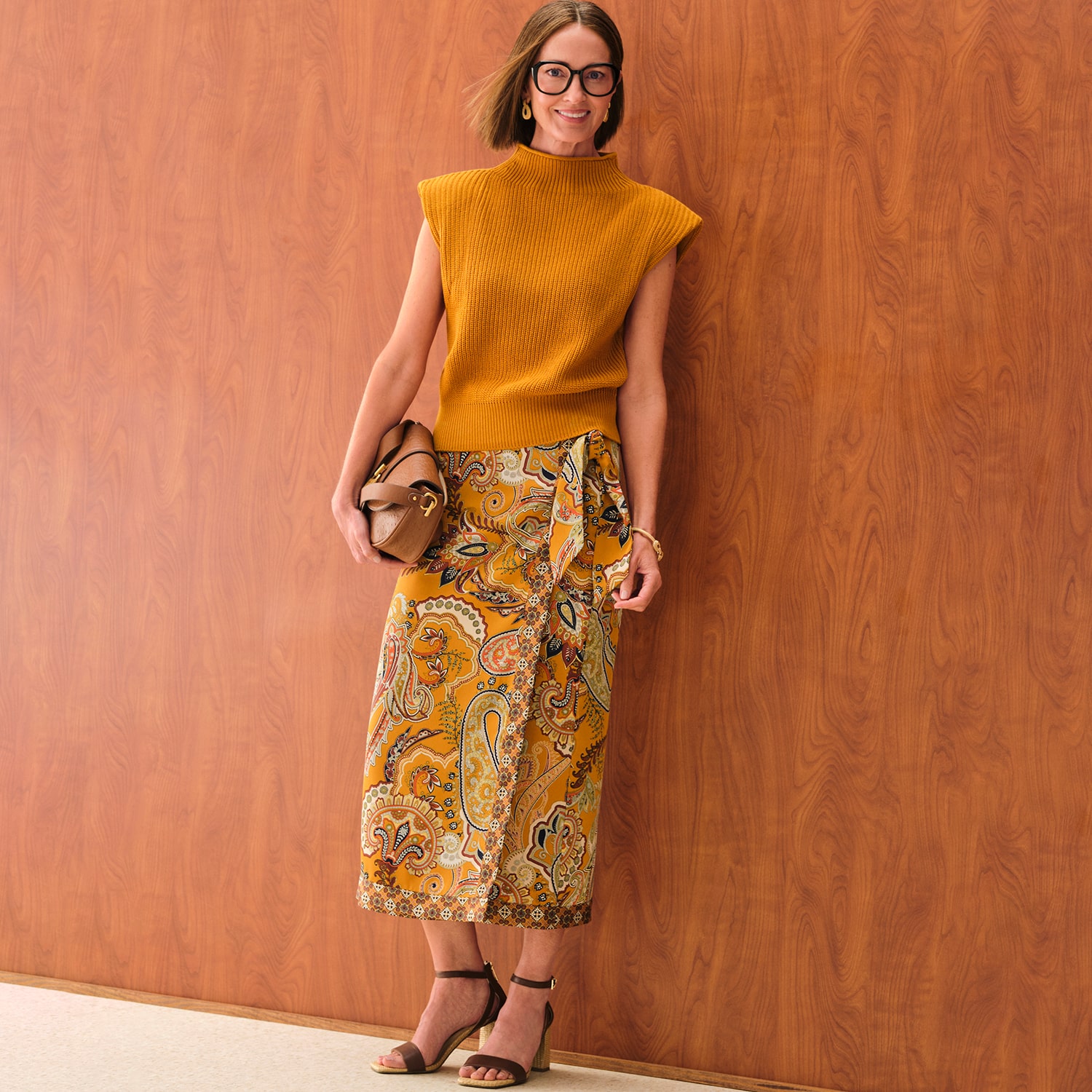 Liz Claiborne Womens Mid Rise Midi Wrap Skirt
