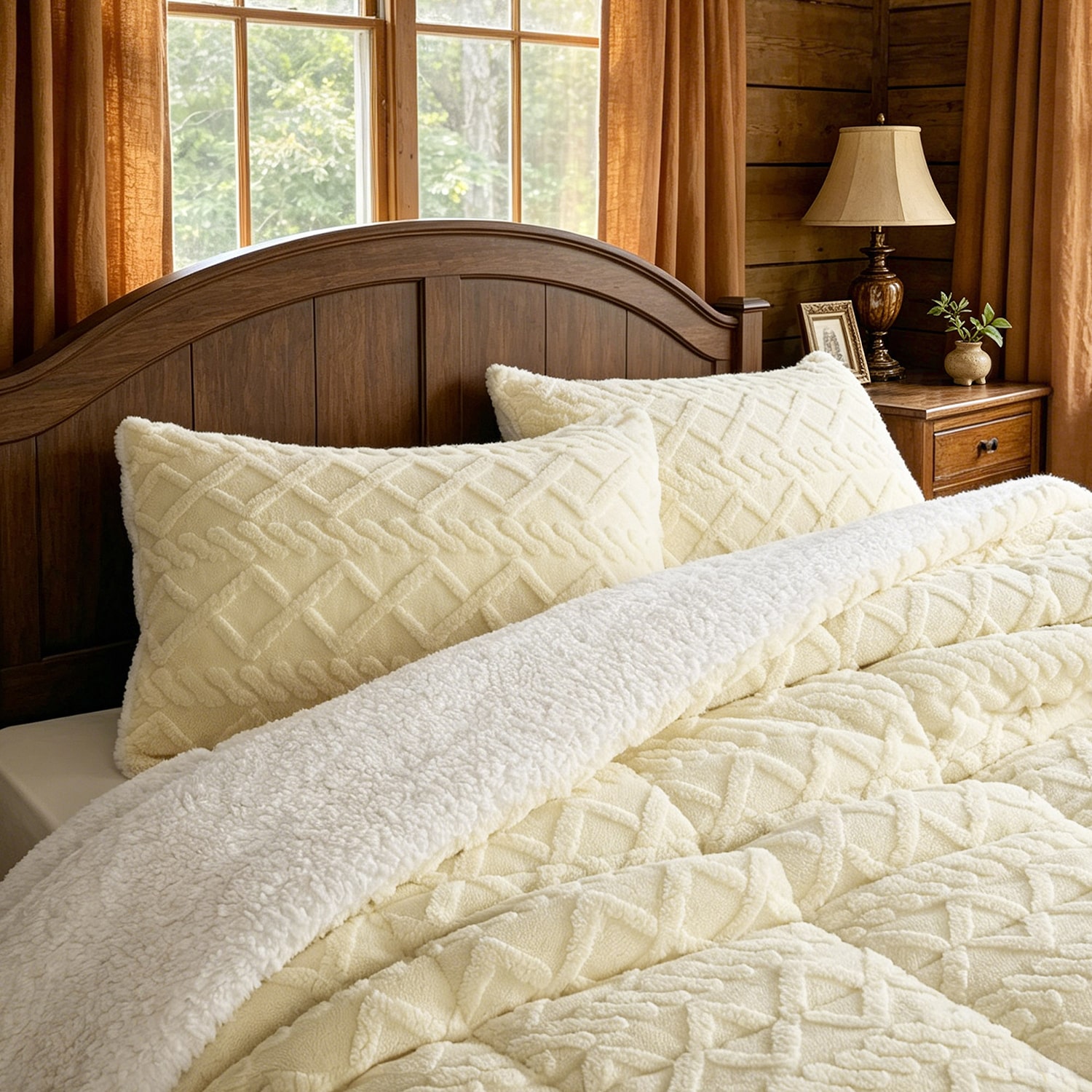 Awesome Home™ Flock Jacquard Sherpa Comforter Set Midweight Reversible