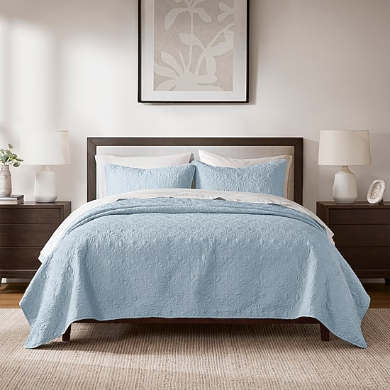 Madison Park Mansfield Antimicrobial Treated Reversible Quilt Set