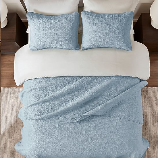 Madison Park Mansfield Antimicrobial Treated Reversible Quilt Set