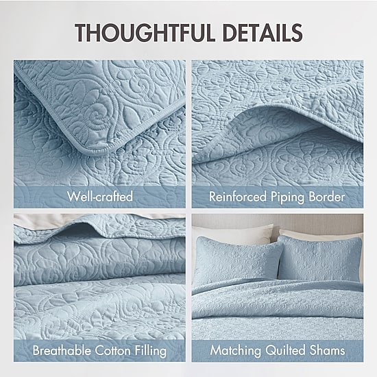 Madison Park Mansfield Antimicrobial Treated Reversible Quilt Set