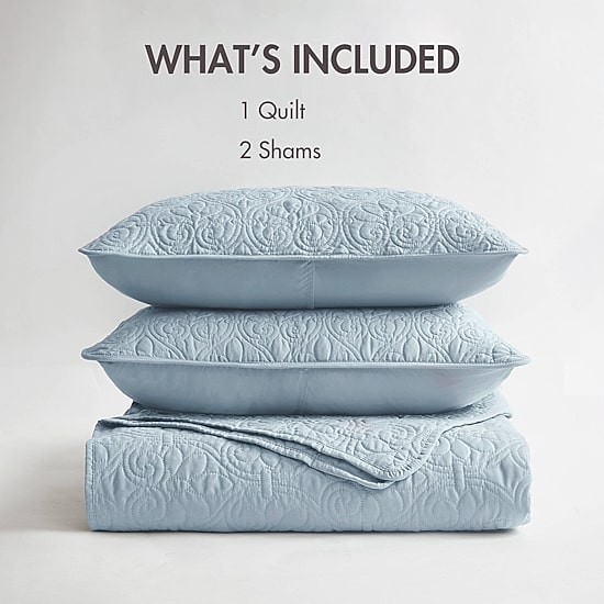 Madison Park Mansfield Antimicrobial Treated Reversible Quilt Set