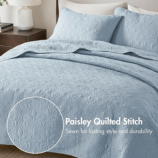 Madison Park Mansfield Antimicrobial Treated Reversible Quilt Set