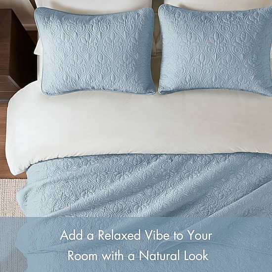 Madison Park Mansfield Antimicrobial Treated Reversible Quilt Set