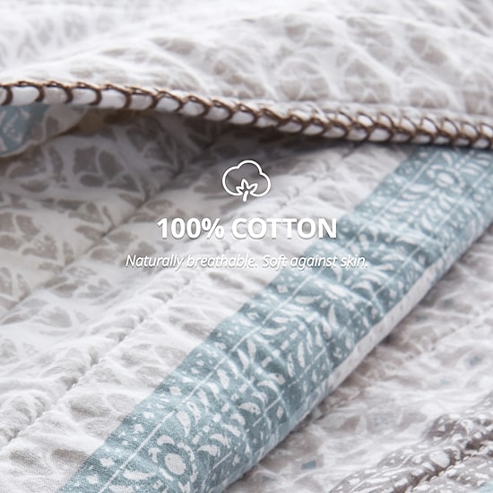 INK+IVY Surya Block Print Cotton 3-pc. Reversible Quilt Set
