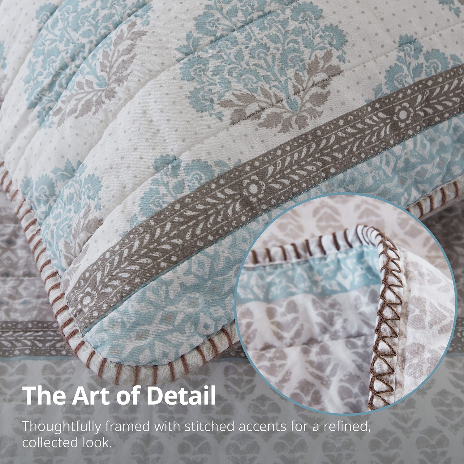 INK+IVY Surya Block Print Cotton Reversible 3-pc. Quilt Set