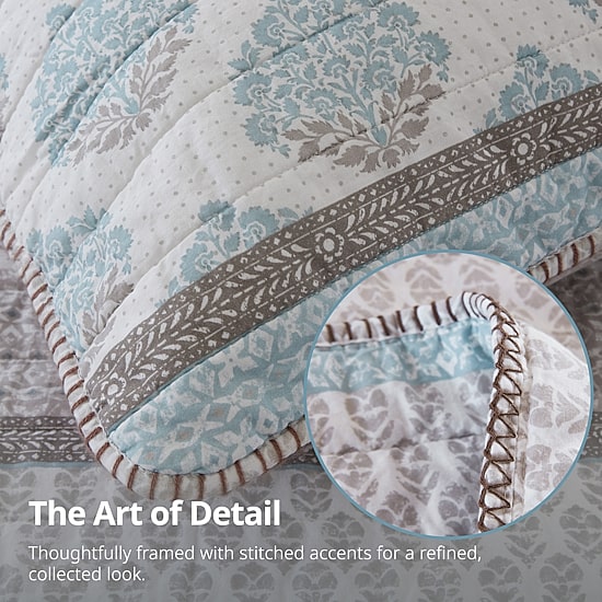 INK+IVY Surya Block Print Cotton 3-pc. Reversible Quilt Set