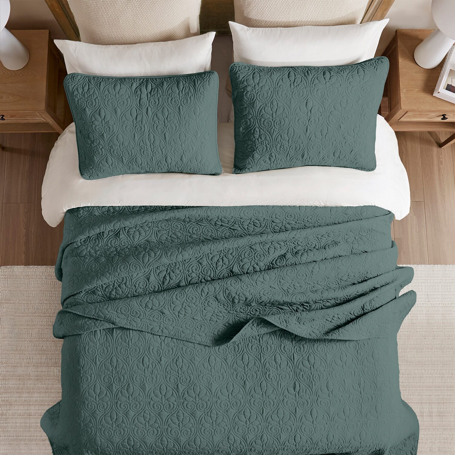 Madison Park Mansfield Oversized Antimicrobial Treated 3pc Bedspread Set