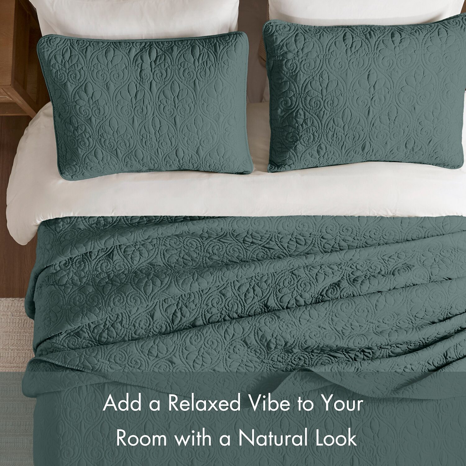 Madison Park Mansfield Oversized Antimicrobial Treated 3pc Bedspread Set