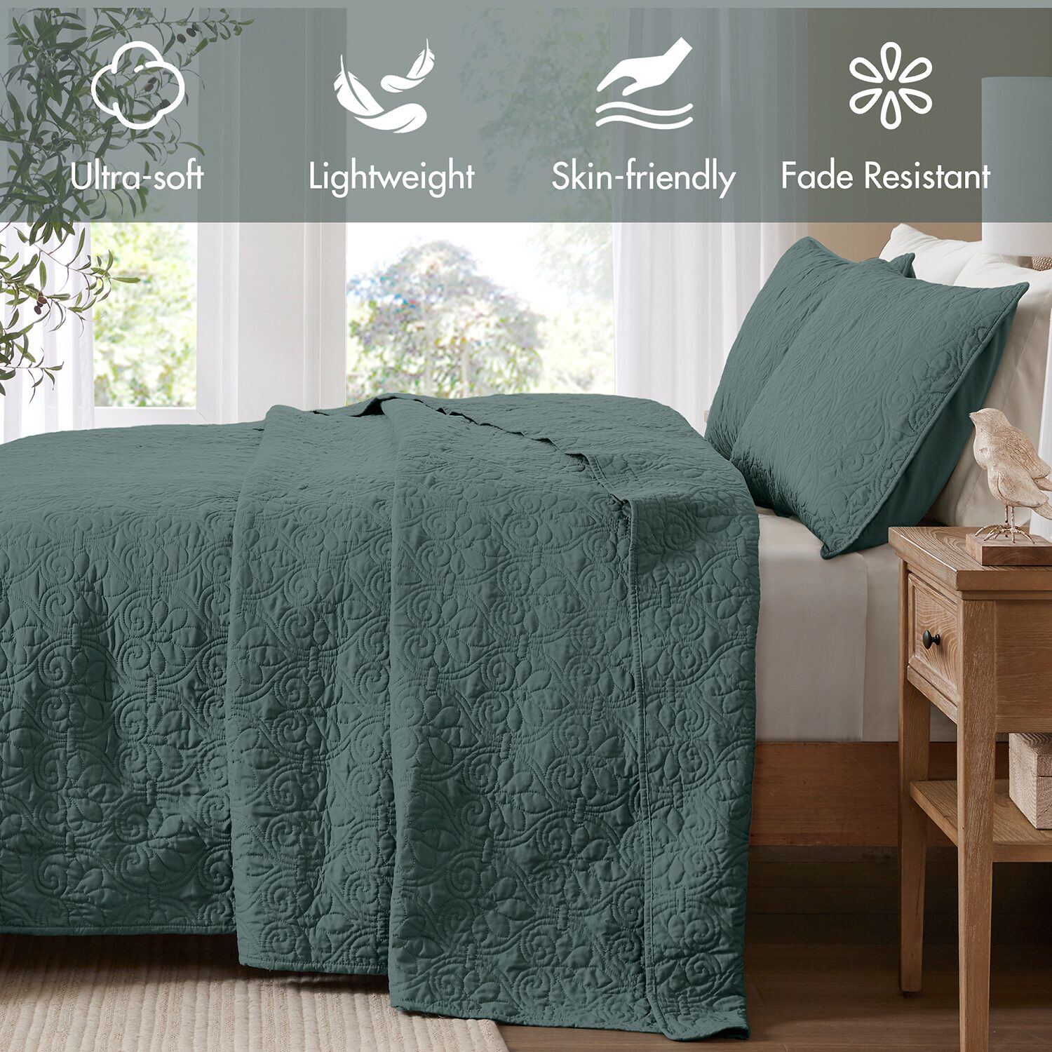 Madison Park Mansfield Oversized Antimicrobial Treated 3pc Bedspread Set
