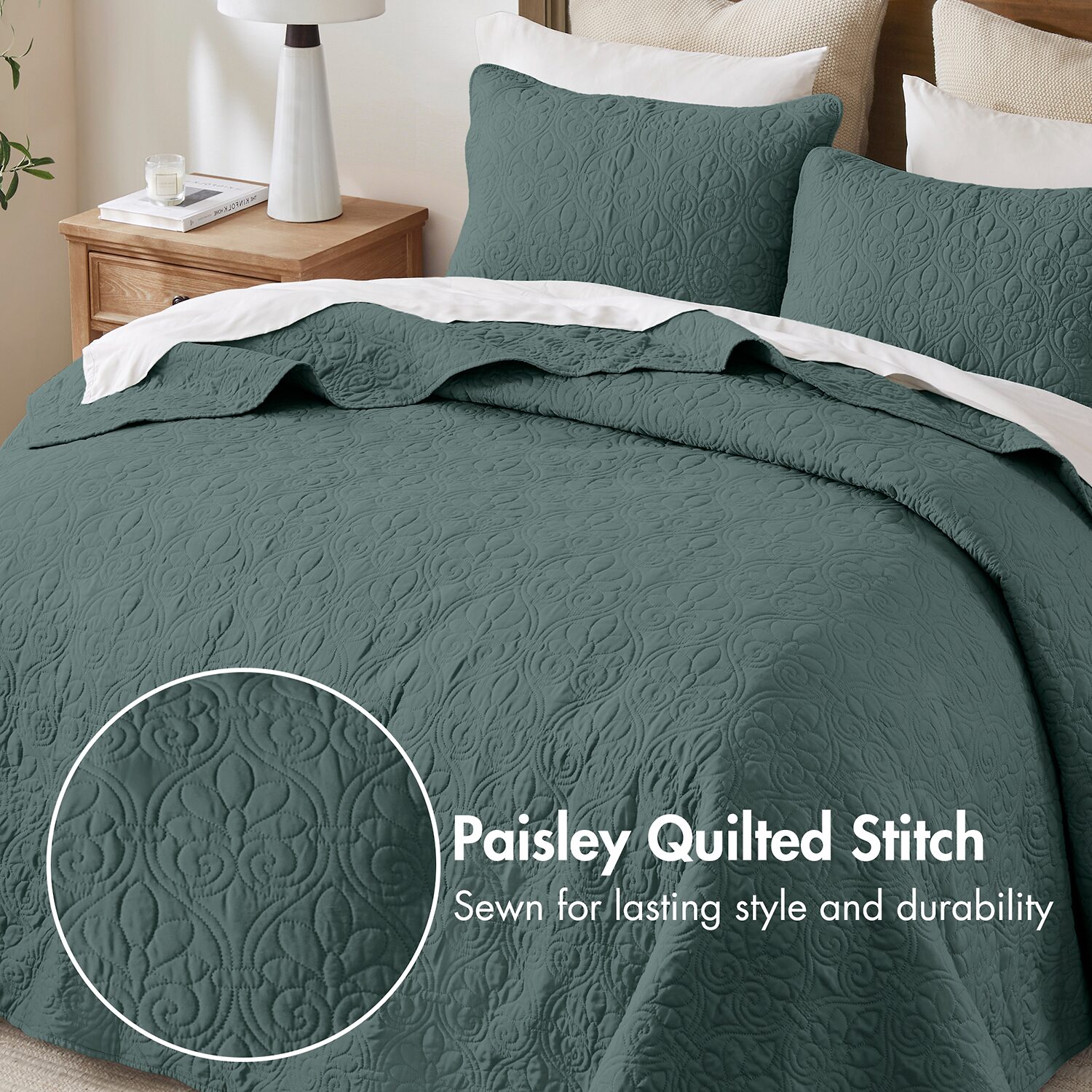 Madison Park Mansfield Oversized Antimicrobial Treated 3pc Bedspread Set