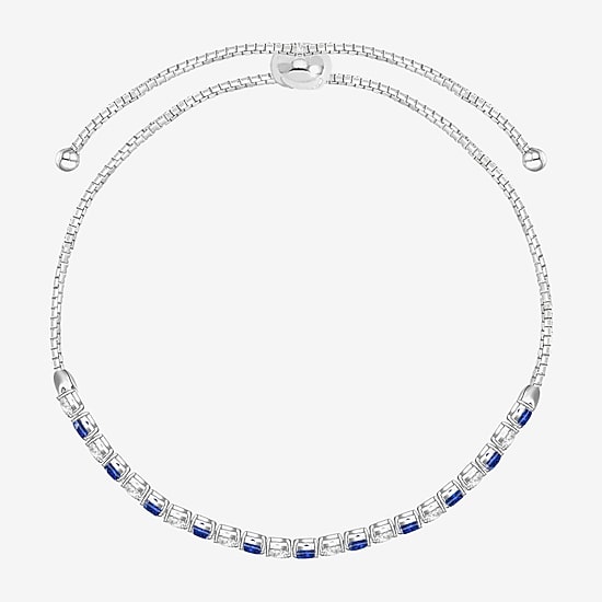 Womens Lab Created Gemstone Sterling Silver Bolo Bracelet