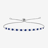 Womens Lab Created Gemstone Sterling Silver Bolo Bracelet