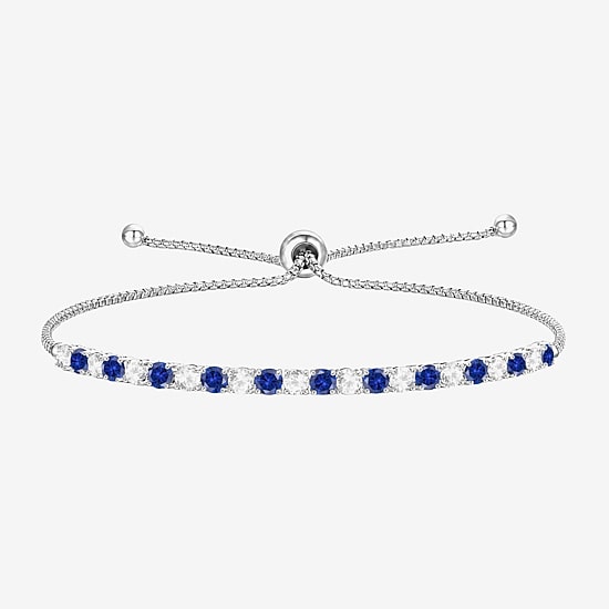 Womens Lab Created Gemstone Sterling Silver Bolo Bracelet