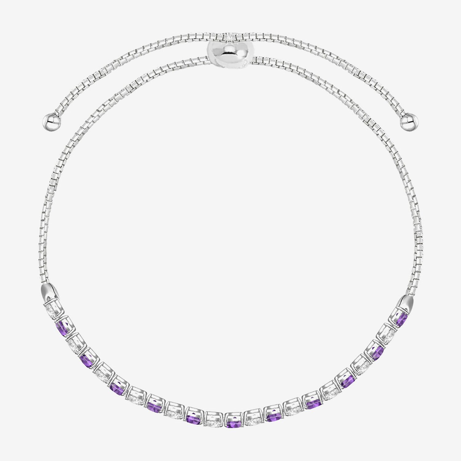 Womens Lab Created Gemstone Sterling Silver Bolo Bracelet