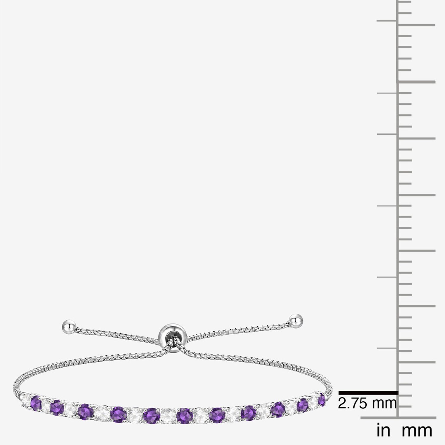 Womens Lab Created Gemstone Sterling Silver Bolo Bracelet