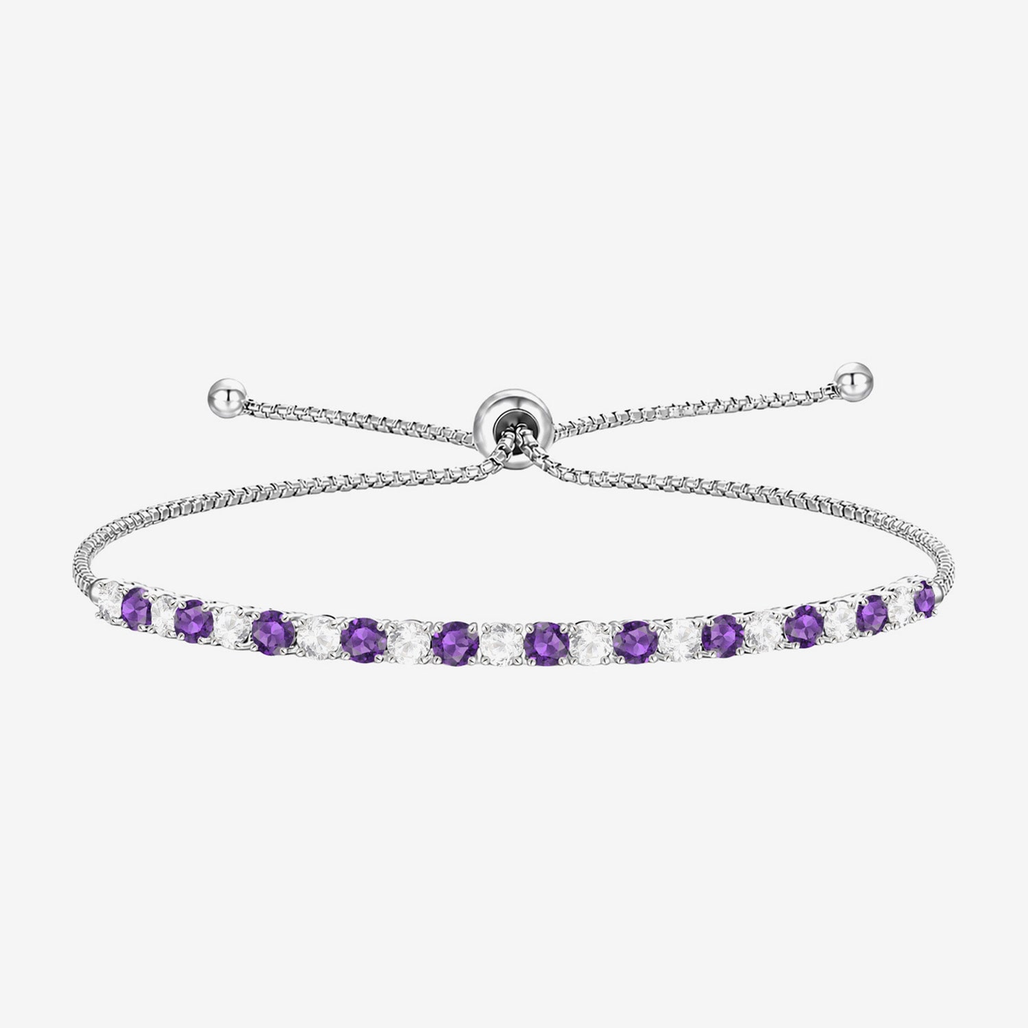 Womens Lab Created Gemstone Sterling Silver Bolo Bracelet