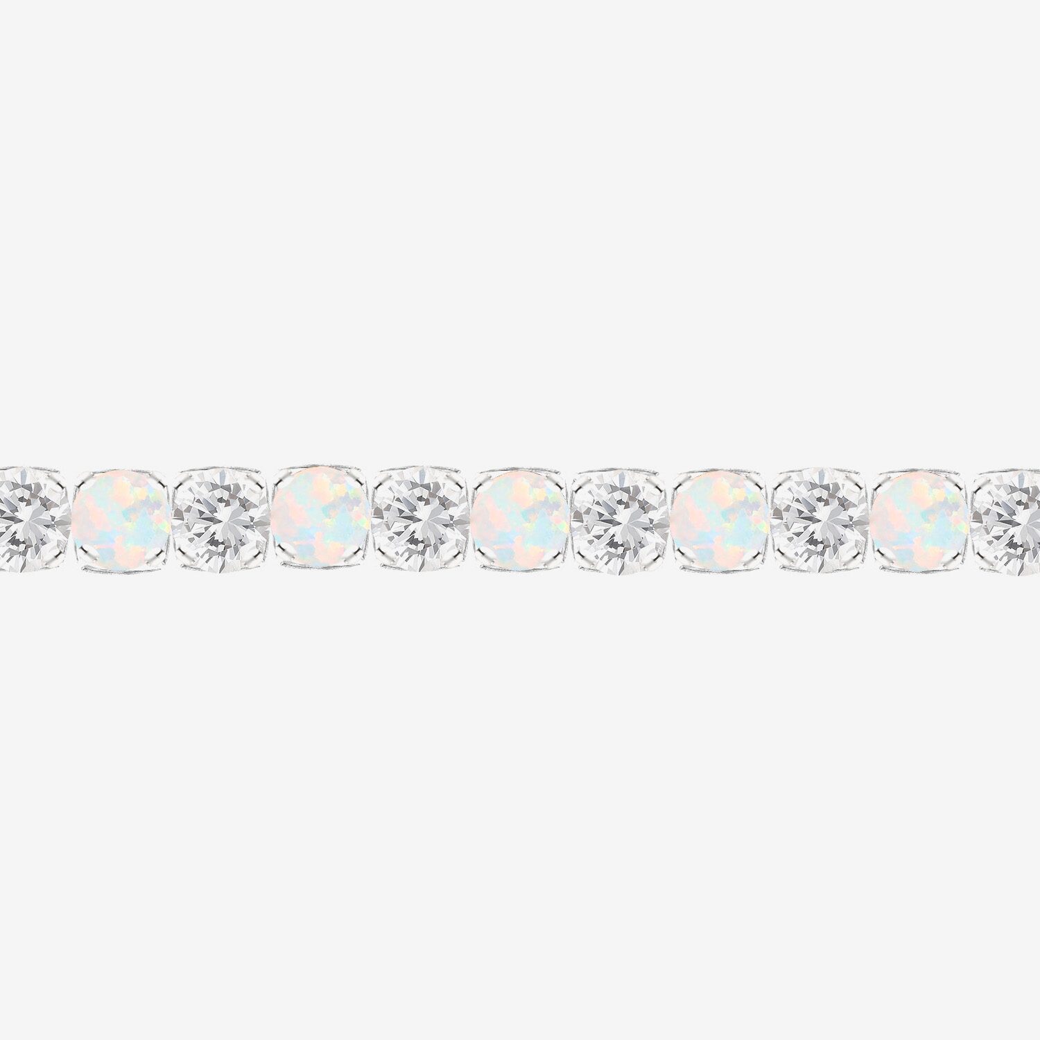 Womens Lab Created White Opal Sterling Silver Bolo Bracelet