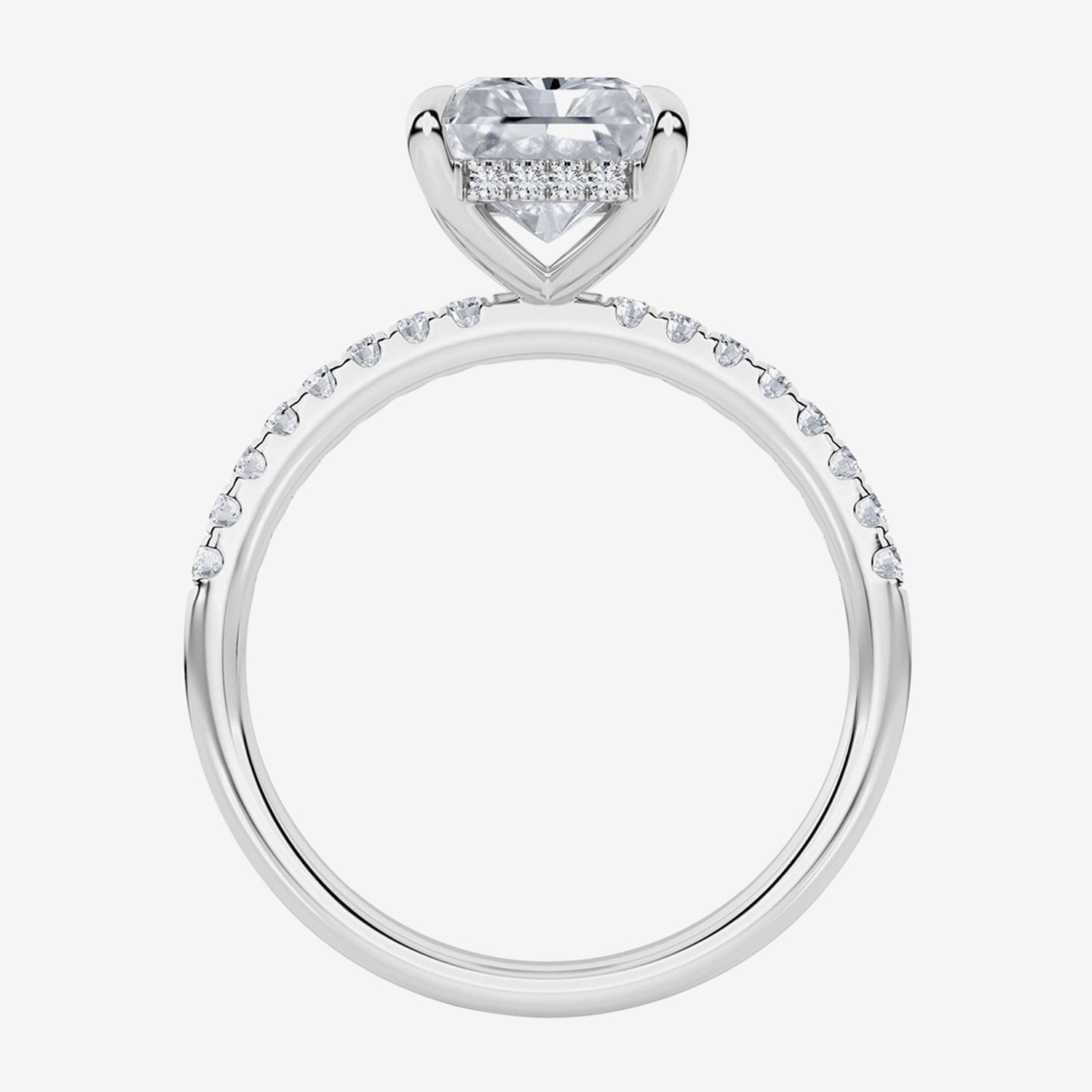 Signature By Modern Bride (G / Si1-Si2) Womens 3 1/4 CT. T.W. Lab Grown White Diamond 10K Gold Rectangular Side Stone Engagement Ring
