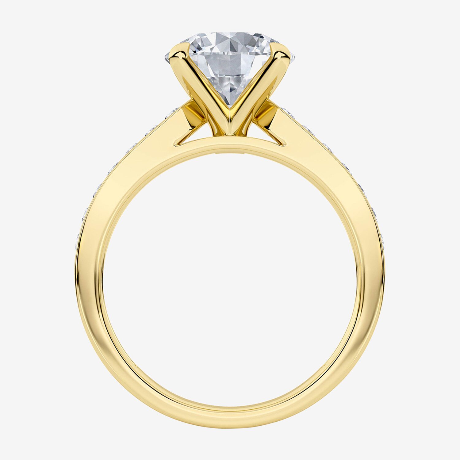 (G / Si1-Si2 ) Womens 3 1/4 CT. T.W. Lab Grown White Diamond 10K Gold Round Side Stone Engagement Ring