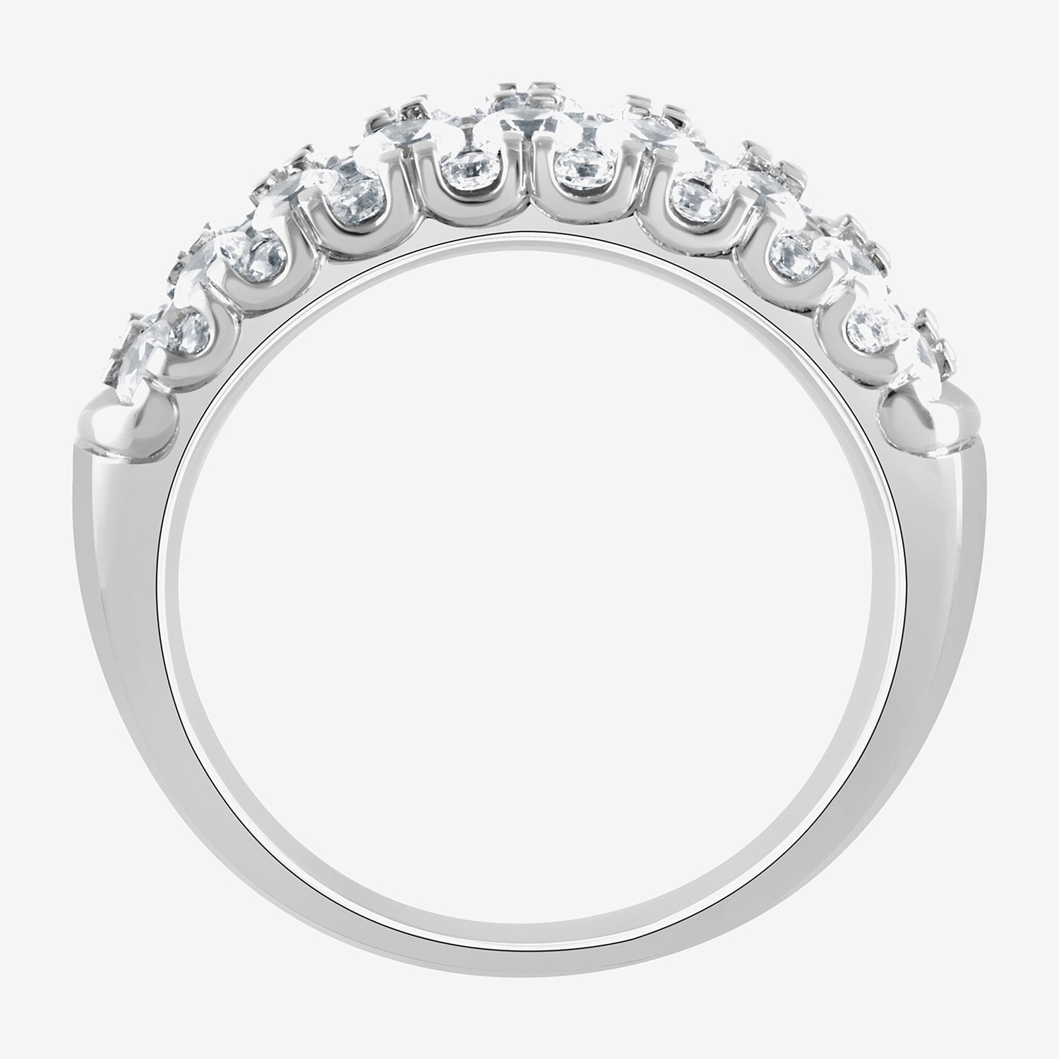 (G / Si1-Si2) Womens 3 CT. T.W. Lab Grown White Diamond Sterling Silver Band