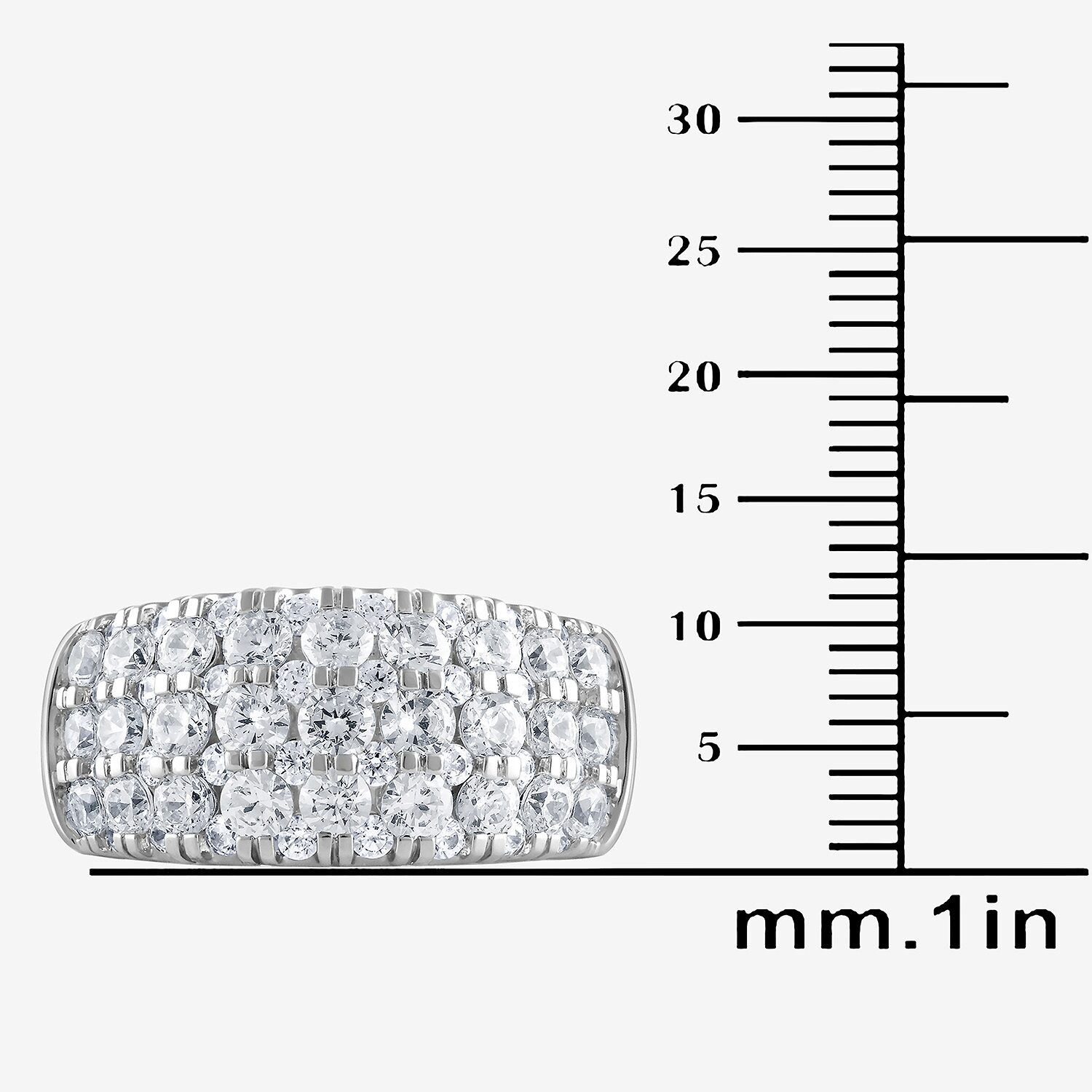 (G / Si1-Si2) Womens 3 CT. T.W. Lab Grown White Diamond Sterling Silver Band