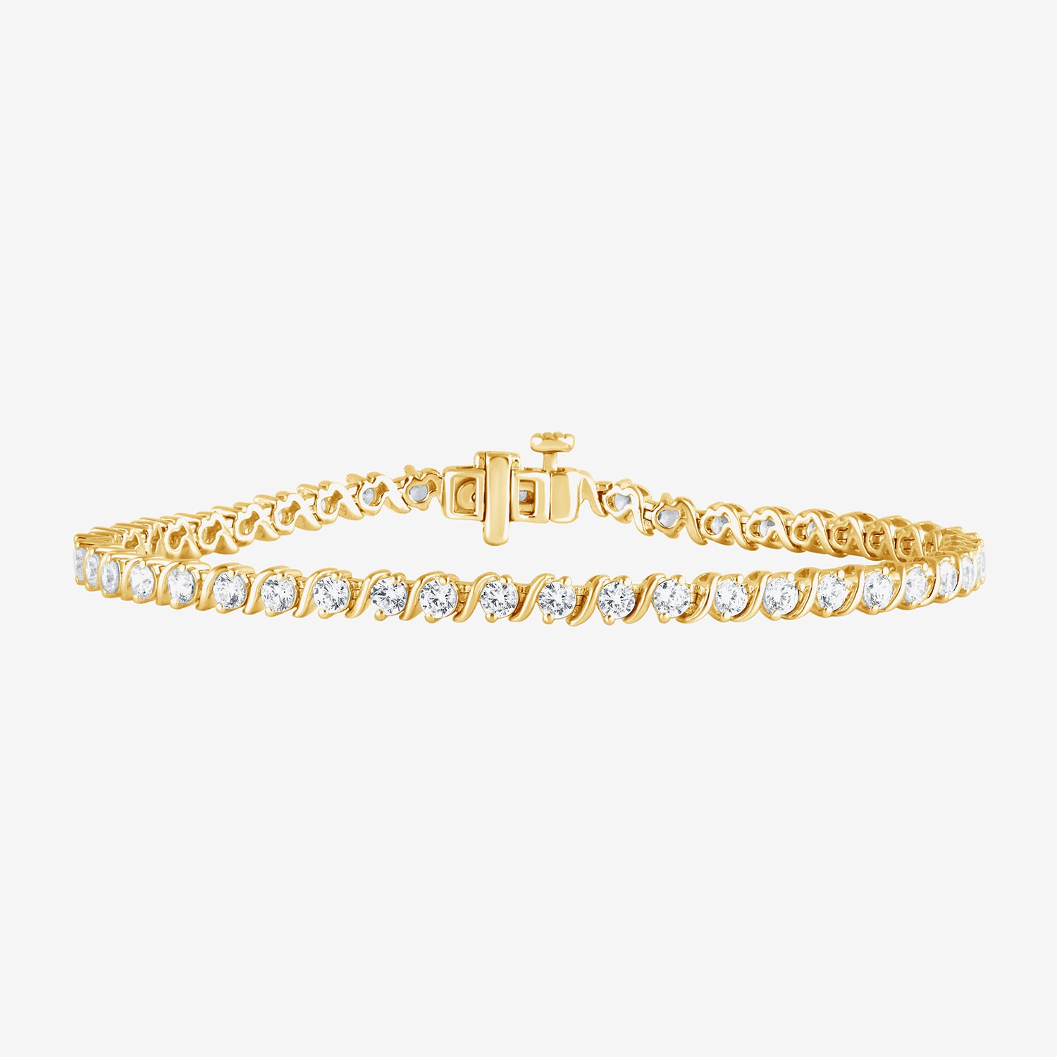 (G / Si1-Si2) Womens 3 CT. T.W. Lab Grown White Diamond Sterling Silver 7.25 Inch Tennis Bracelet